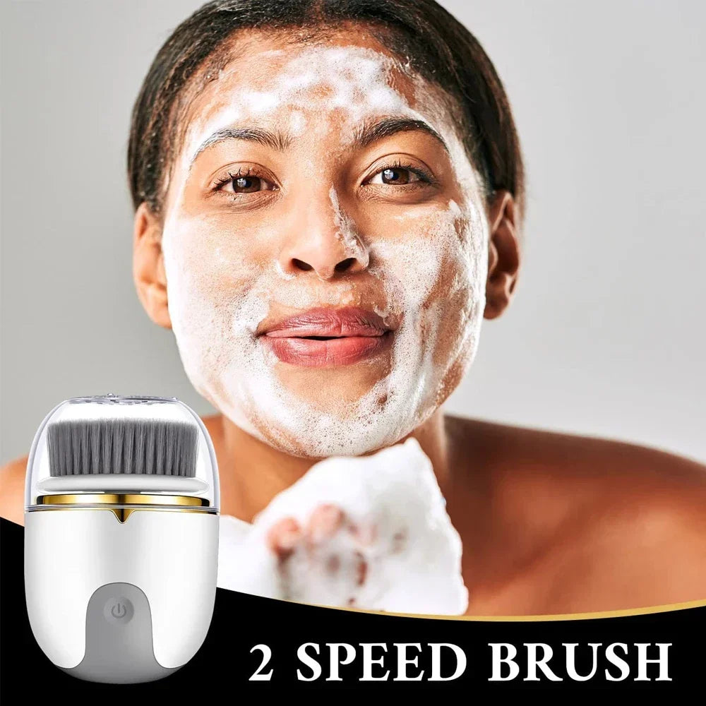 3 in 1 Ultrasonic Facial Cleanser Brush Electric Cleansing Face Brush 360° Rotate Automatic Brush Machine Deep Clean Beauty Tool