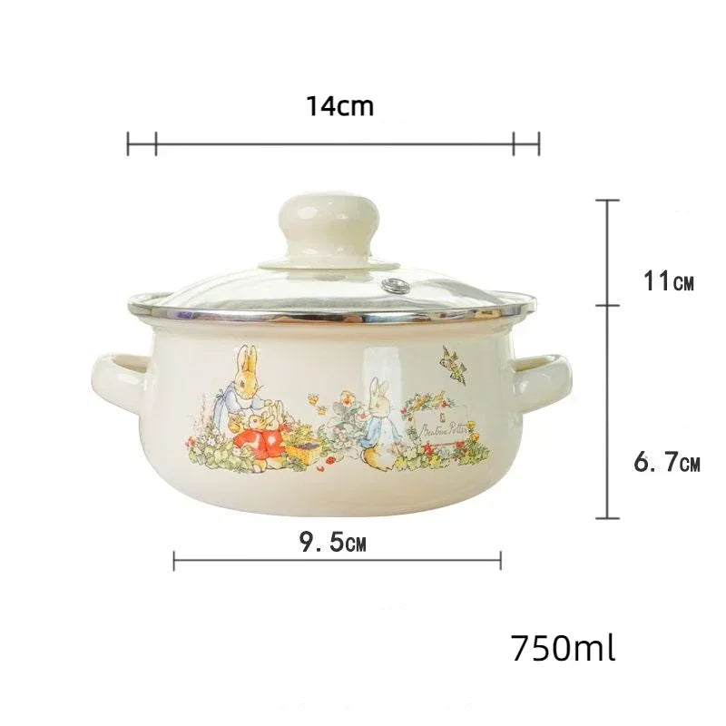 Kitchen Cookware Enameled Enamel Pots and Pans Baby Complementary Bowl Tableware Soup Pots and Pans Open-flame Induction Cooker