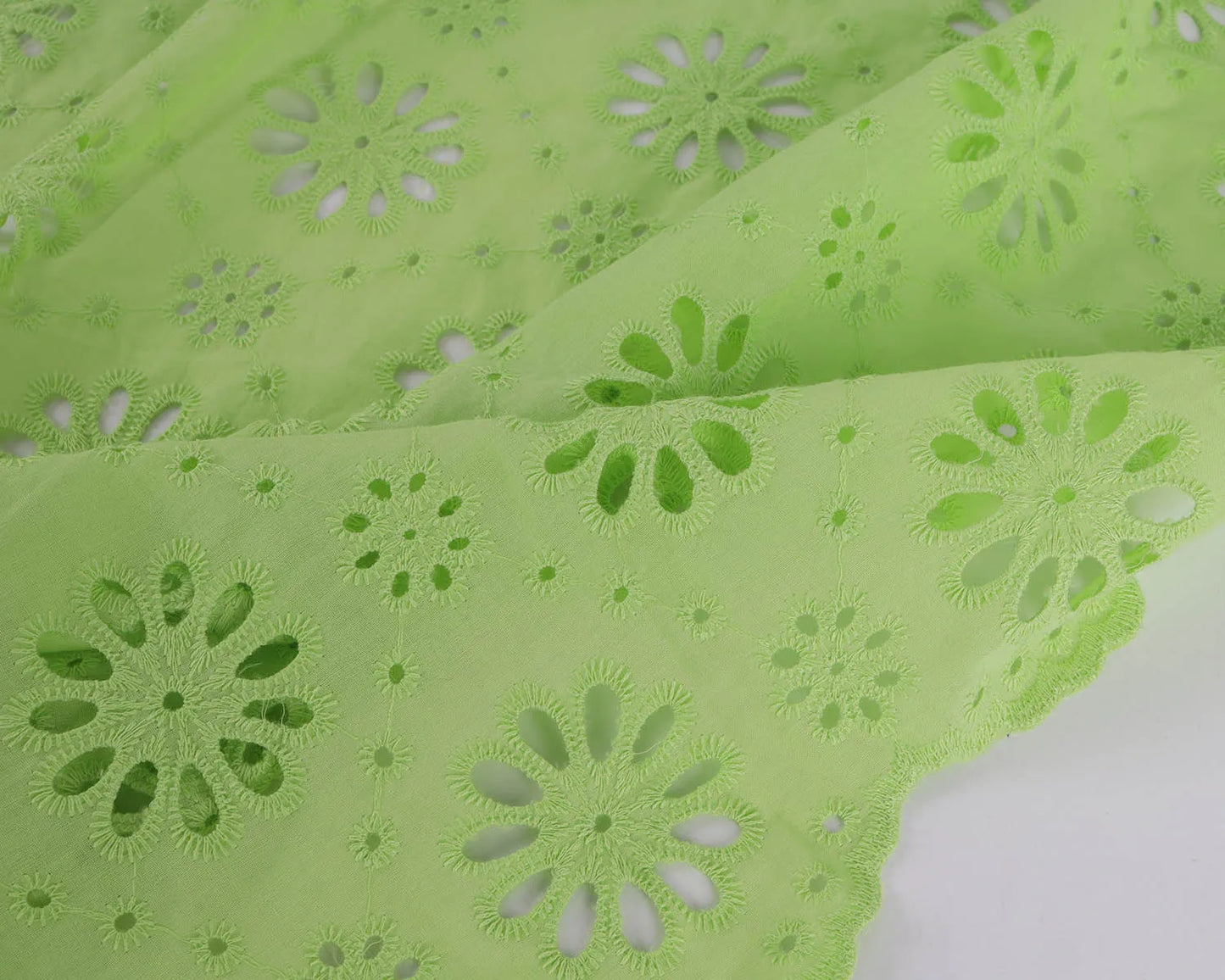 100% Cotton Hollow-out Embroidery Eyelet Lace Fabric - 50 inch wide sold by the yard