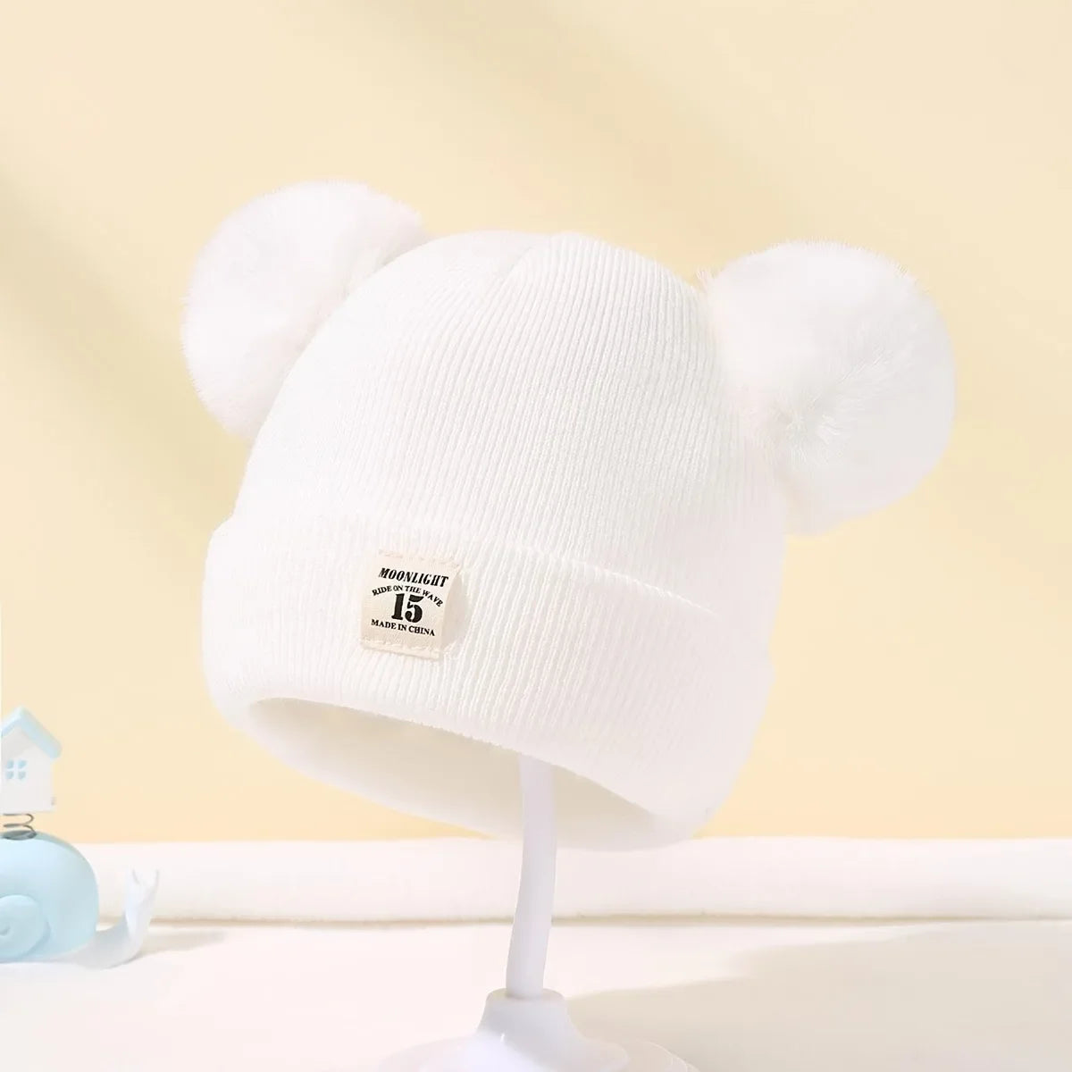 Wool Knitted Pompom Hat For Kids