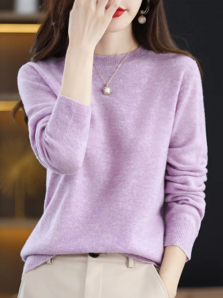 Merino Wool Elegant Cashmere Jumper Tops