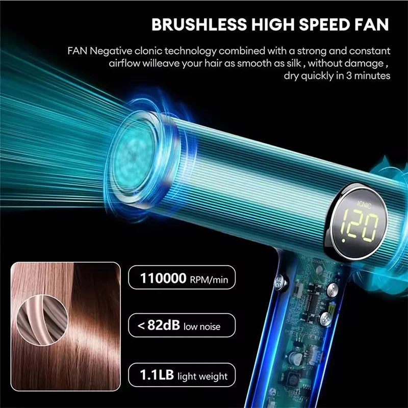 Professional 1800W High Power Speed Negative Ionic Hair Blower Dryer Electric Salon Hot And Cold Air Hair Dryer With Diffuser
