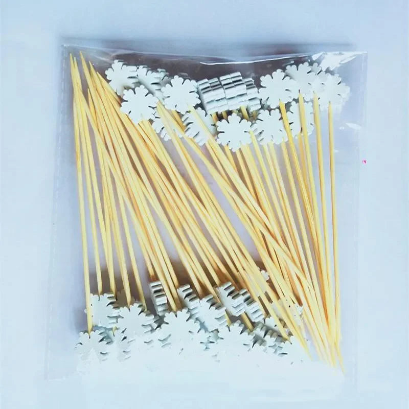 50Pcs/set Christmas Fruit Sticks Disposable
