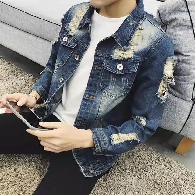 Men's Trendy Denim Korean Style Unique Top