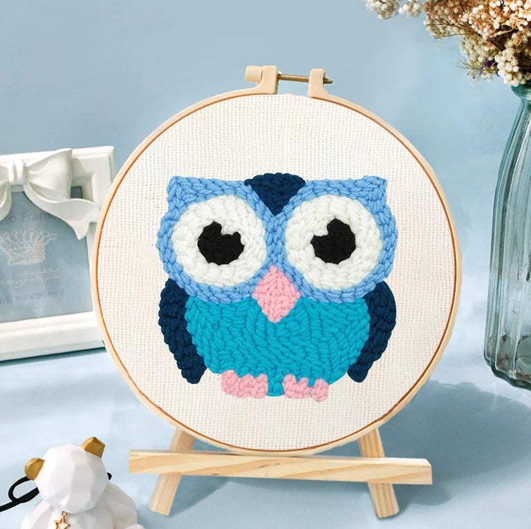 GATYZTORY DIY Animals Embroidery Kit Stitching Punch Needle Craft Pattern Printed Needlework Cross Stitch children Art