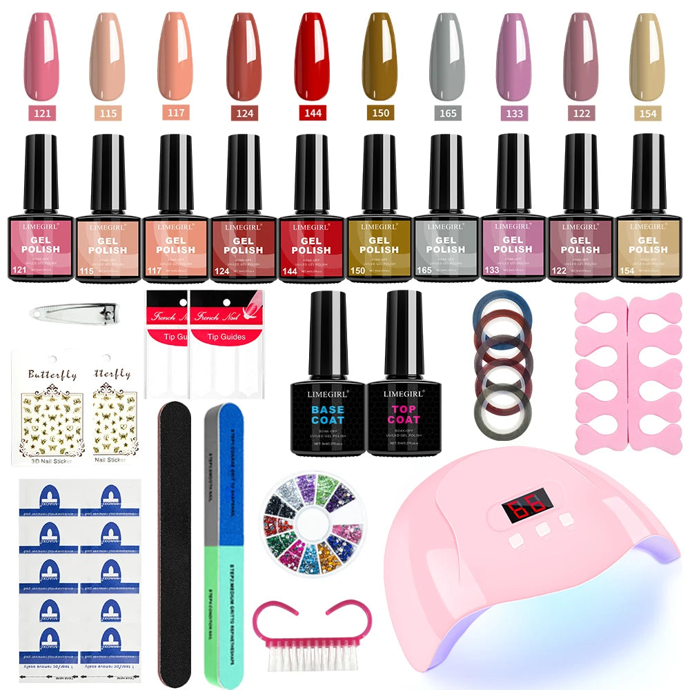 Limegirl Nail Gel Polish Kit With USB UV Lamp