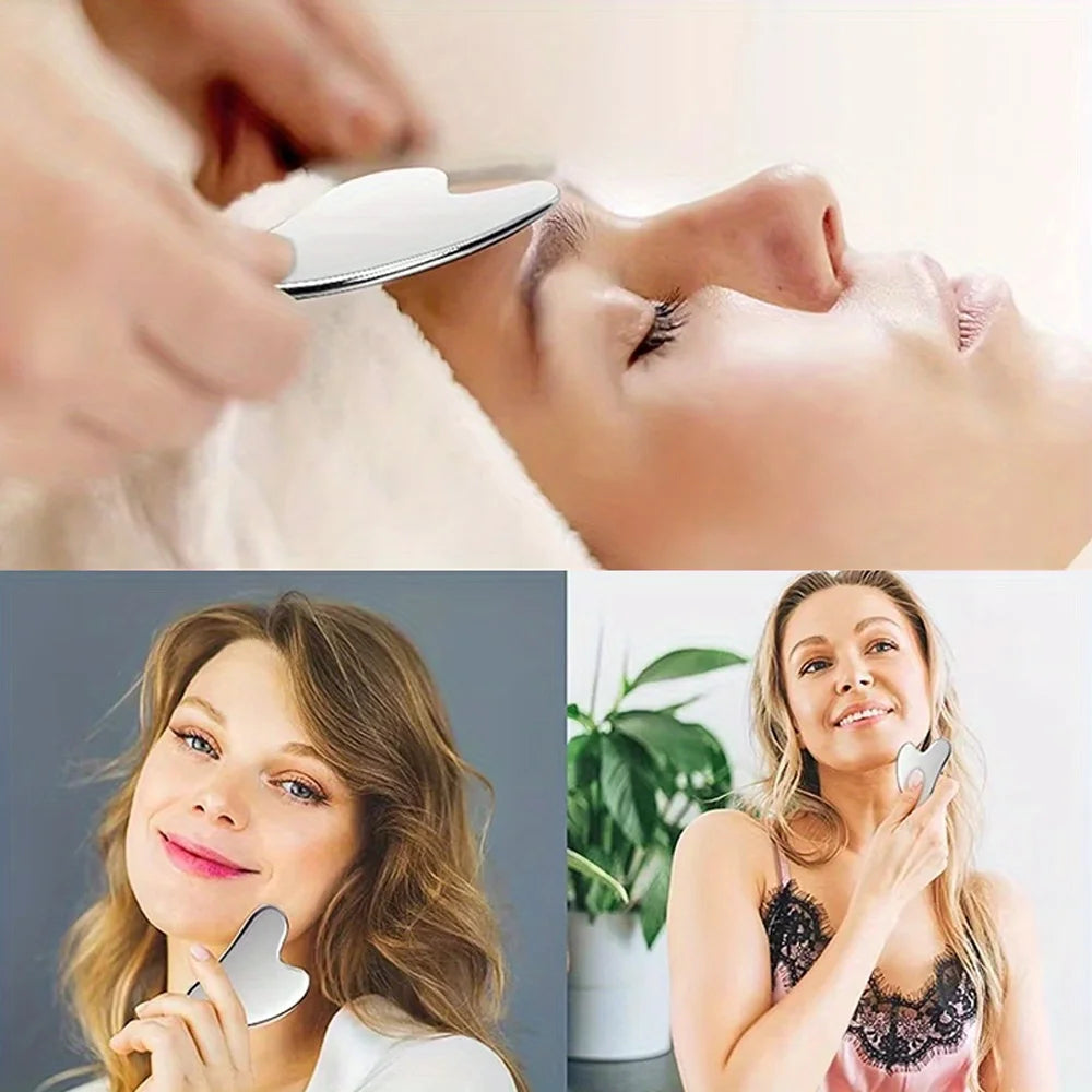 Soothing and Cooling, Stainless Steel Gua Sha Facial Massager