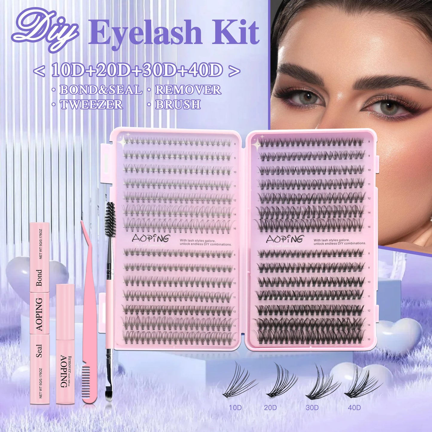 560 Clusters of Segmented False Eyelashes