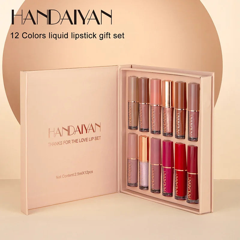 12 Color Matte Liquid Lipstick Kit