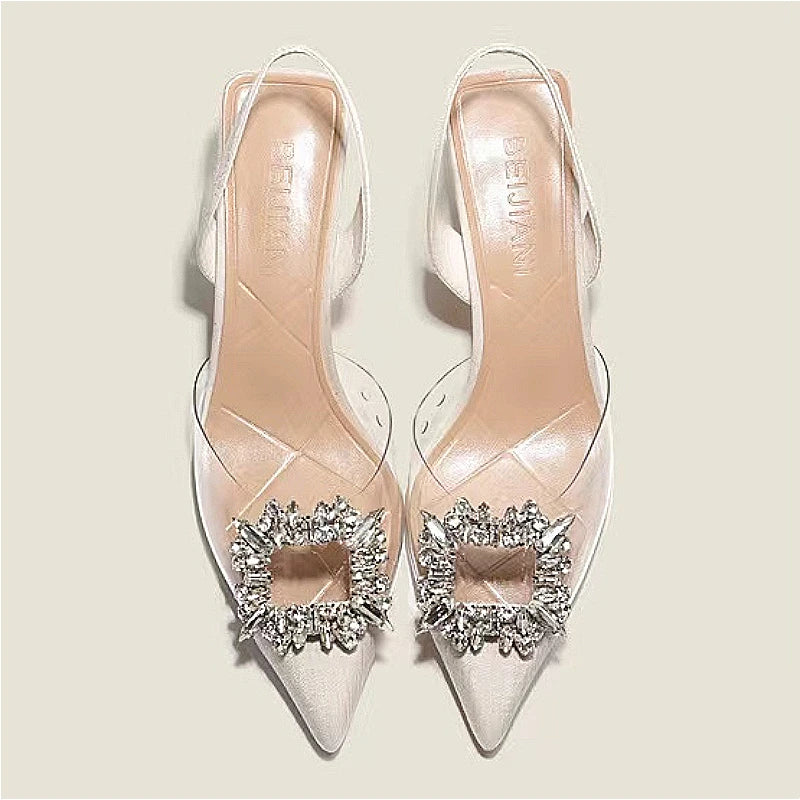 New Sexy Banquet Crystal Transparent High Heels