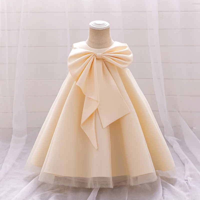 Big Bow Luxury Baptism Ball Gown Princess Dress
