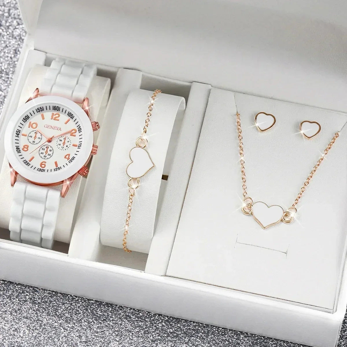 Fashion Watches Heart Jewelry Set