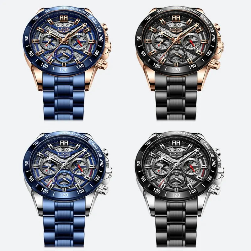 New Men Watch Top Brand Luxury Hollow Watch