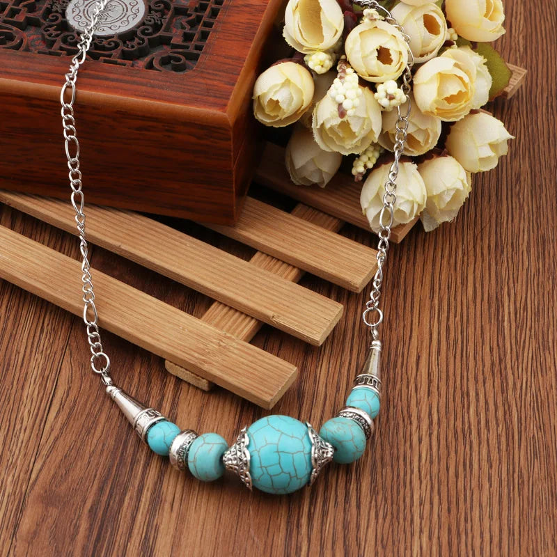 Big Statement Natural Stone Beads Hearts Necklaces