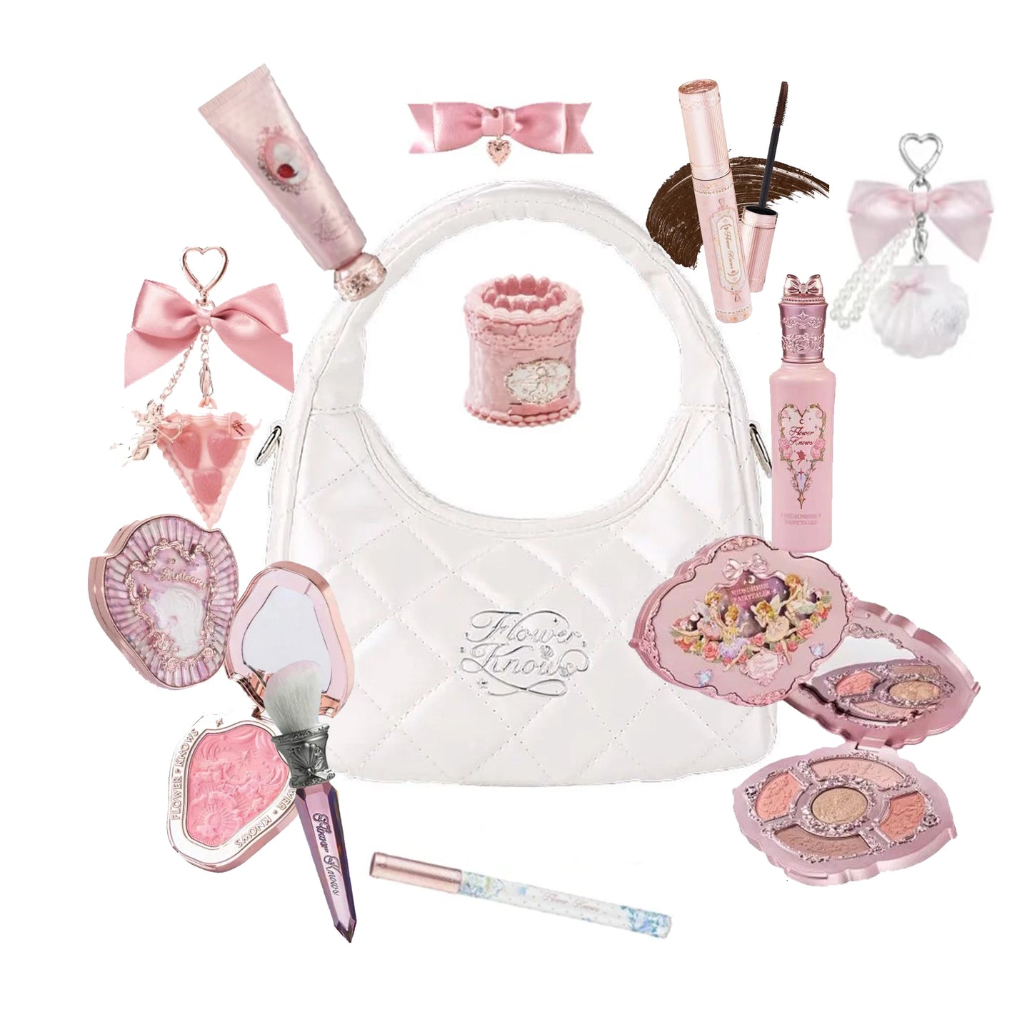 Flower Makeup Eye shadow Highlighter Powder Blush Lip Gloss Kit