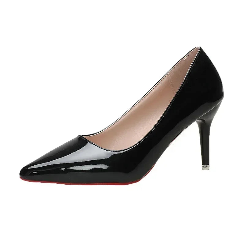 Classic Ladies Soft Leather Heel Shoes