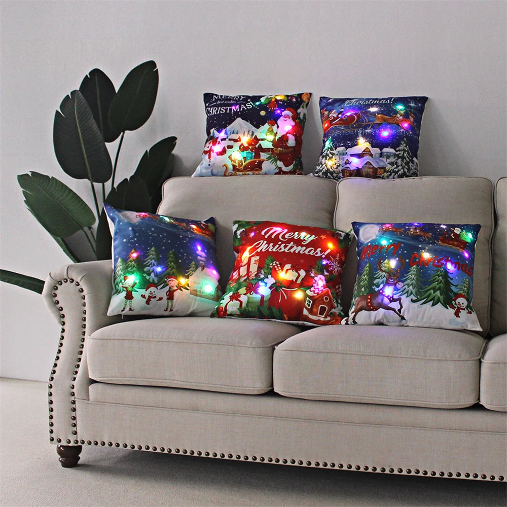 Christmas decoration Catted LED pillow cover