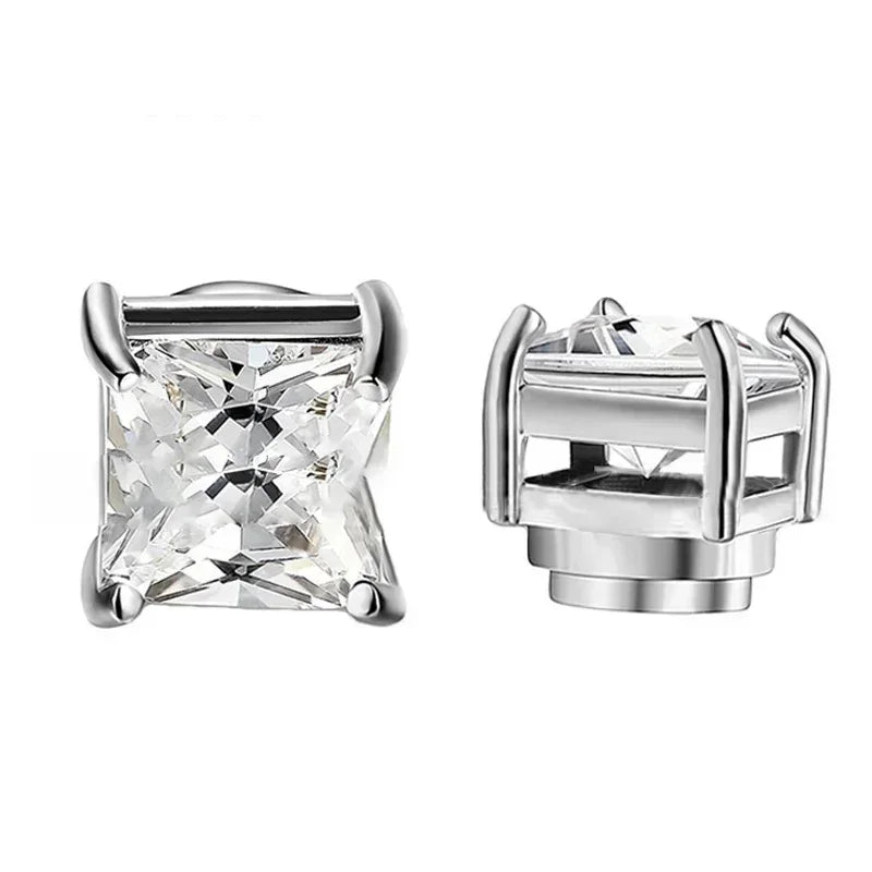 1 Pairs Crystal Strong Magnetic Ear Stud
