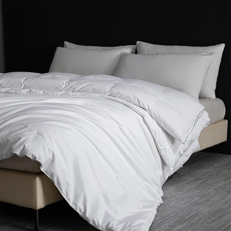 King Size Goose Down & Silk Duvet Set - Master Bedroom Luxury, 240x260cm, Zipper Connect
