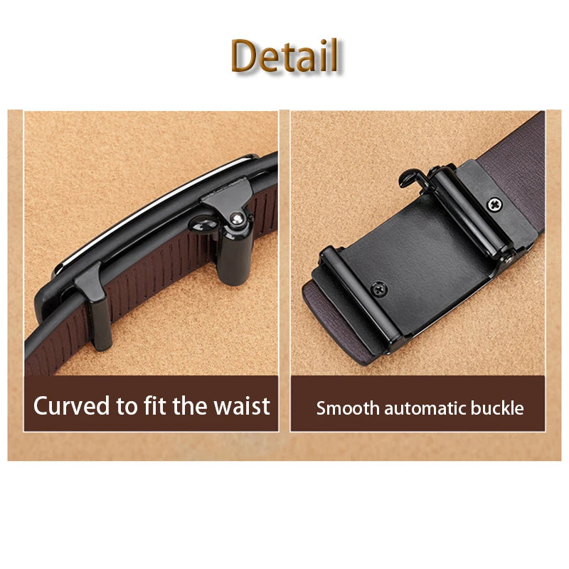 Fashion Men's Genuine Leather Automatic Buckle Belt