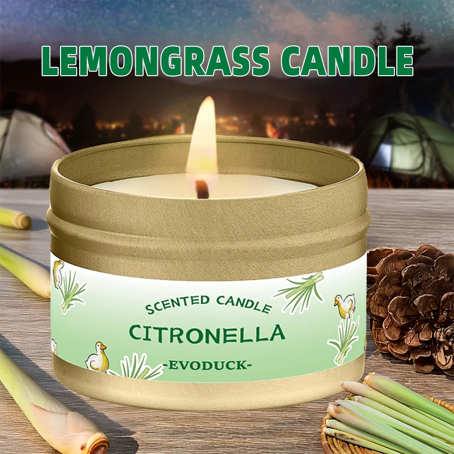 Premium Citronella Scented Candles – 3 Oz High-Quality Soy Wax, Lemongrass & Citronella Essential Oil, Portable & Easy to Use