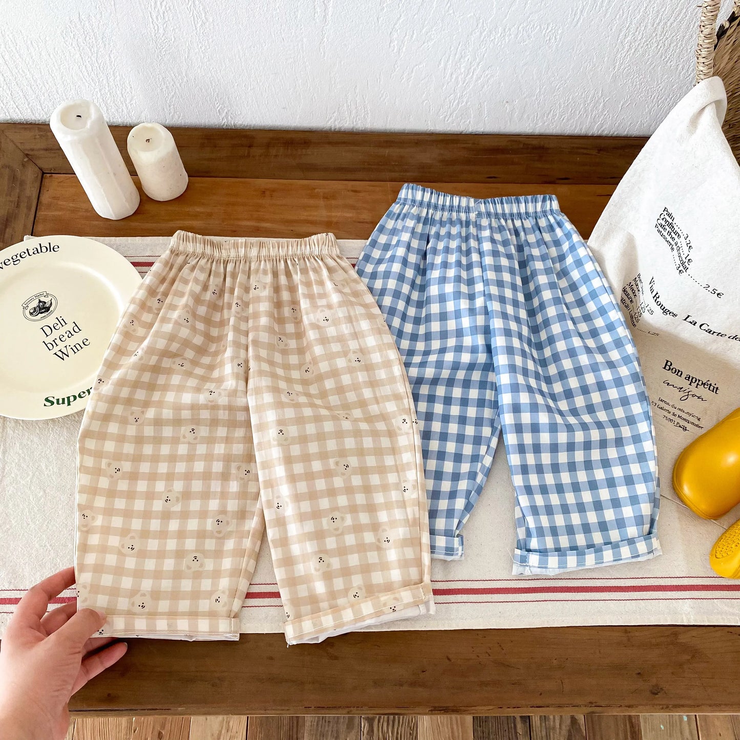 Fashion Plaid Casual Sports Loose Trousers