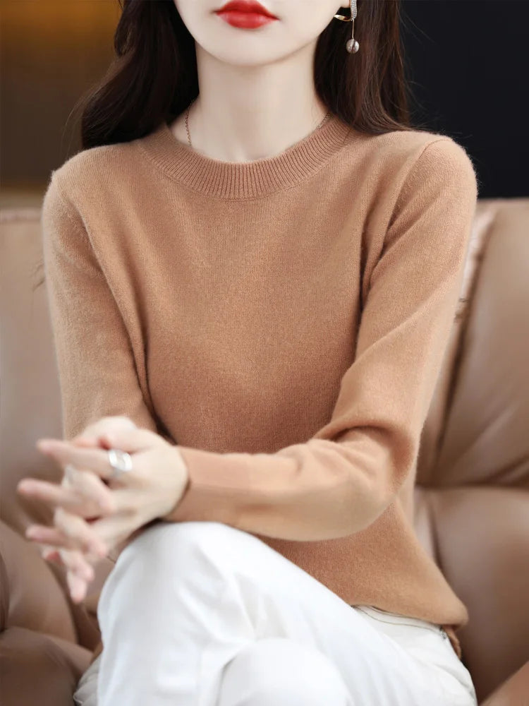 Merino Wool Elegant Cashmere Jumper Tops