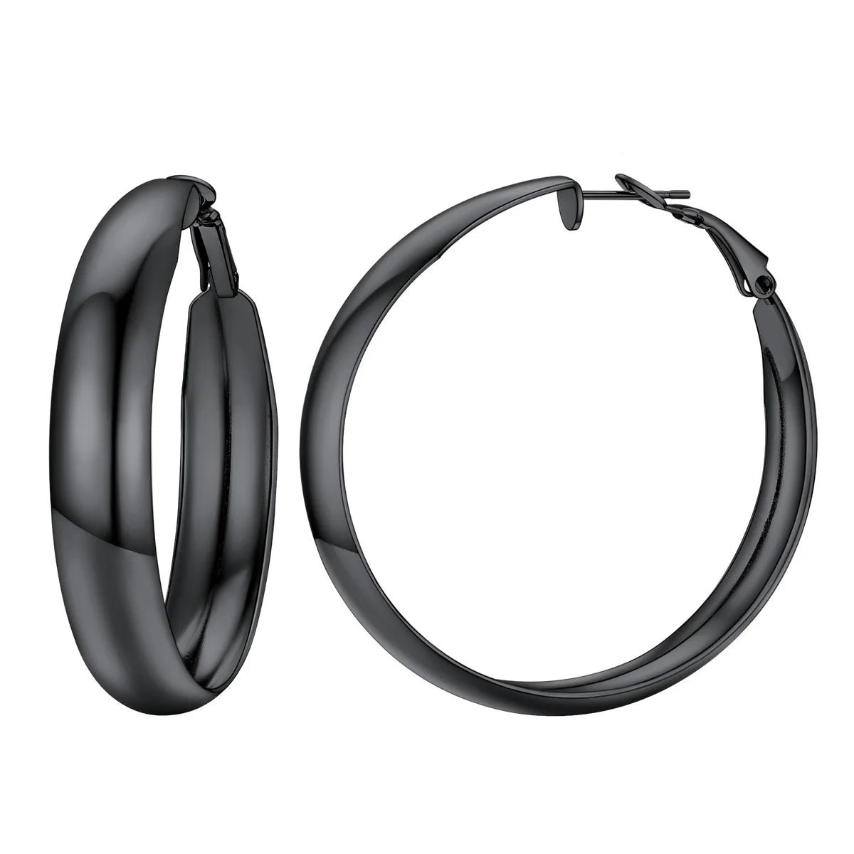 Curve Band Round Hoop Earrings