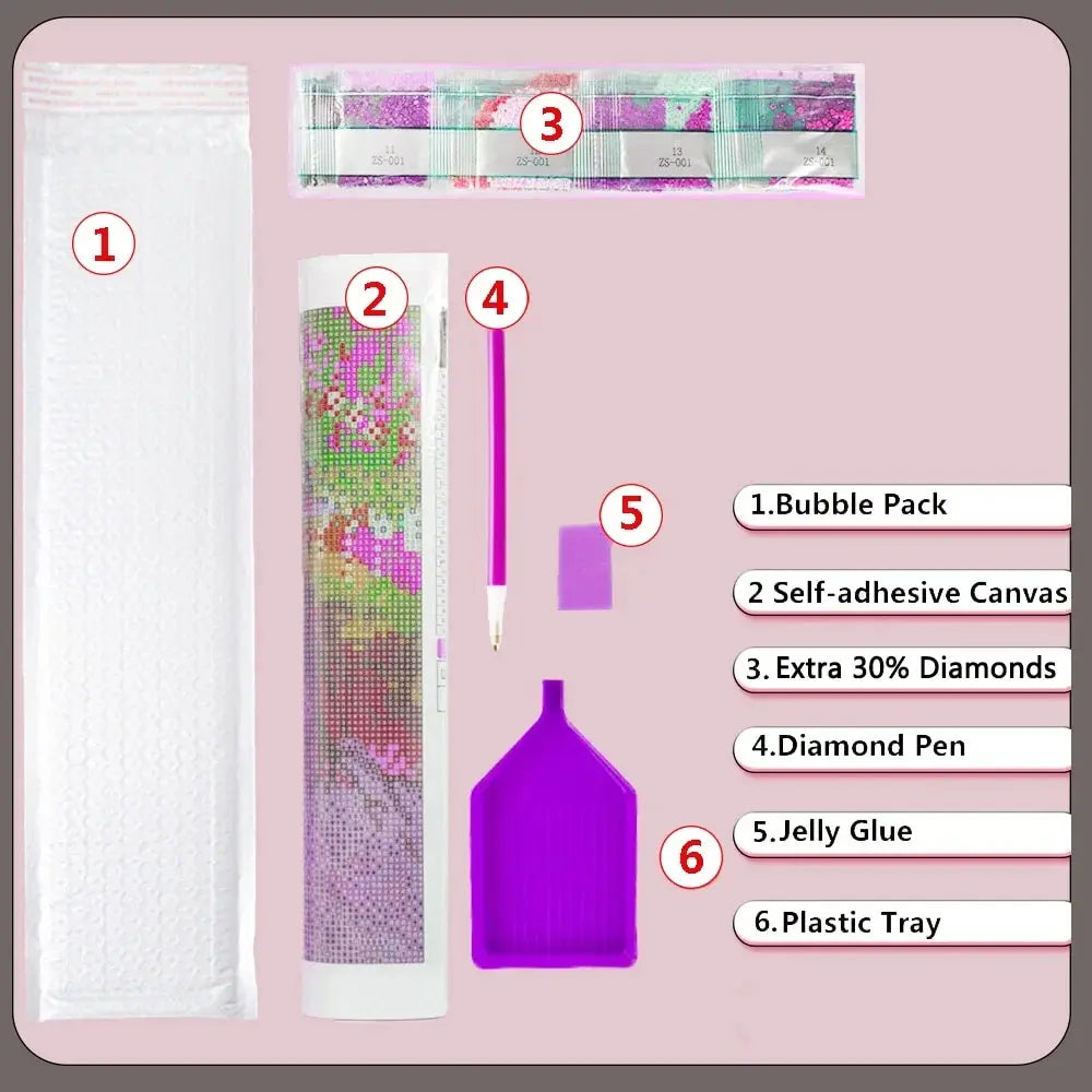 Butterfly Diamond Mosaic Rose Full Round Diamond Painting Seaside Heart Handicrafts 30x40cm