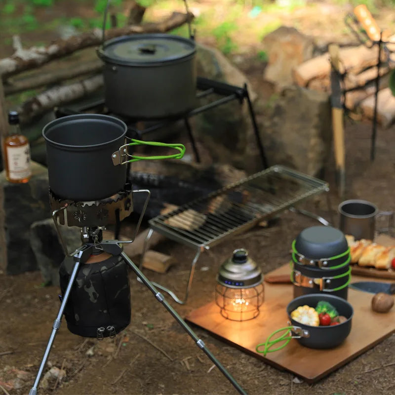 Camping Cookware Kit Outdoor Travel Cooking Set Pot Set Ultralight Outdoor Tableware Set Tourism Equipment For Hiking Picnic