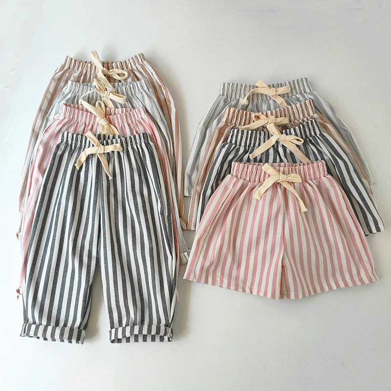 Children's Vintage Linen Cotton Stripe Pants
