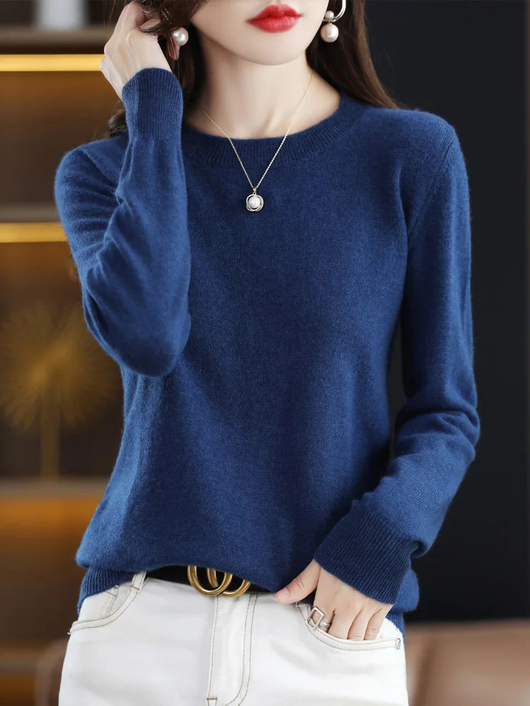 Merino Wool Elegant Cashmere Jumper Tops