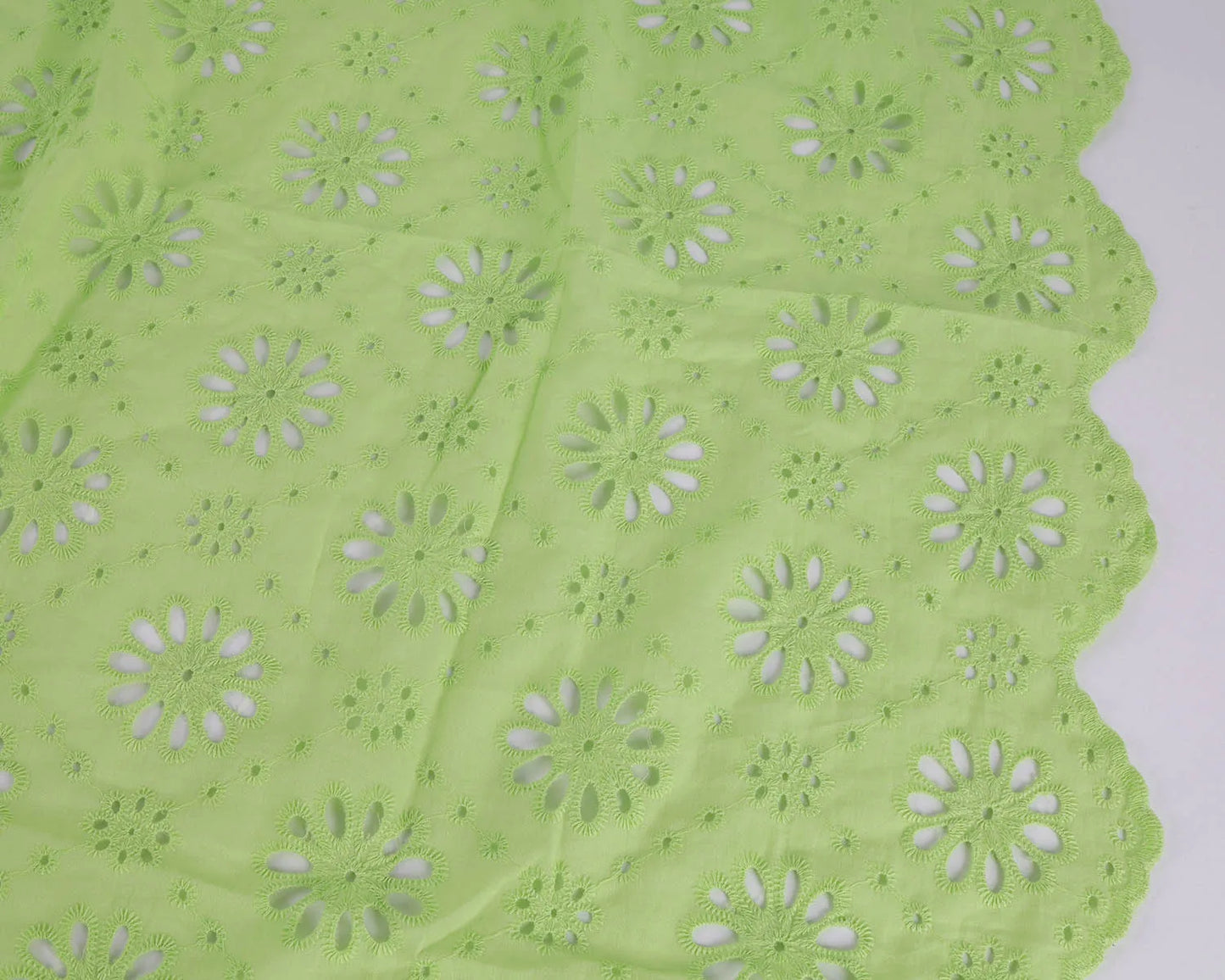 100% Cotton Hollow-out Embroidery Eyelet Lace Fabric - 50 inch wide sold by the yard