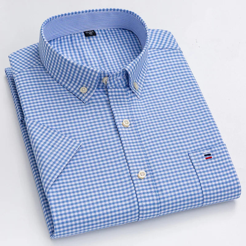 Oxford Style Short Sleeve Shirt For Men