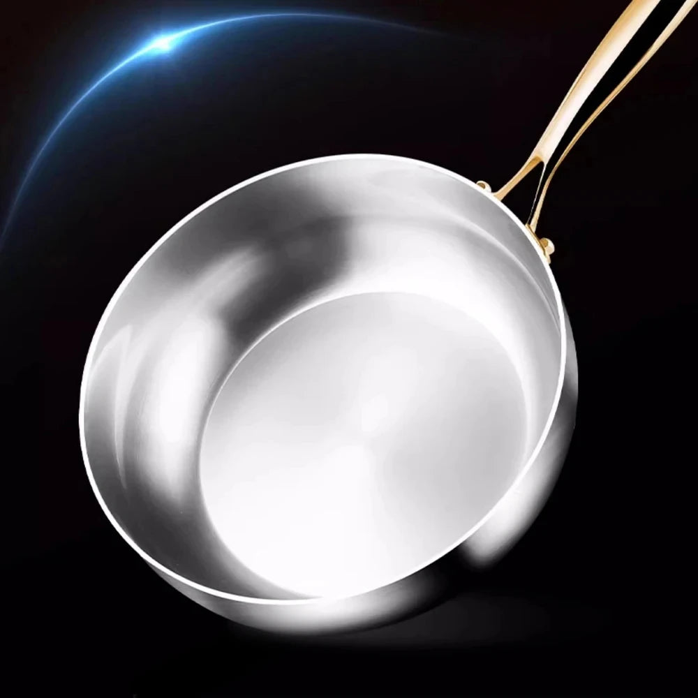 316 Stainless Steel Deep Frying Wok Pan Nonstick Cooking Fried Steak Gas Stove Pot Induction General Kitchen Cookware Saucepan
