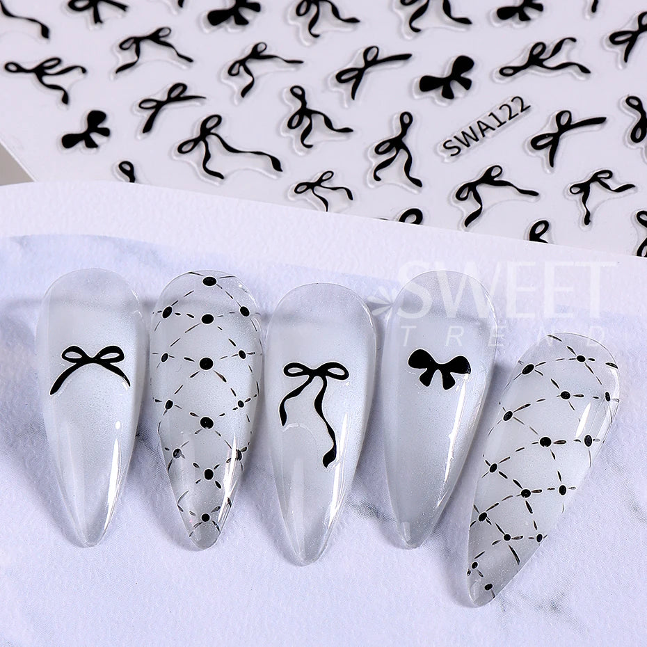Bow knot Ribbon Nail Stickers