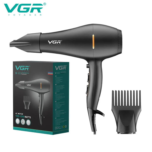 VGR professional high-power hair dryer, convenient hanging, dormitory home hair dryer, cold as alternating negative ion V-433
