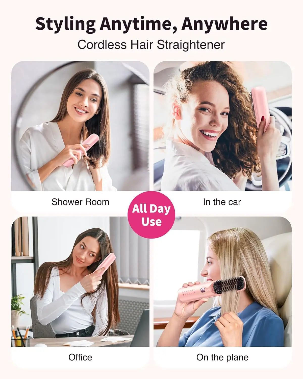 Cordless Hair Straightener Brush