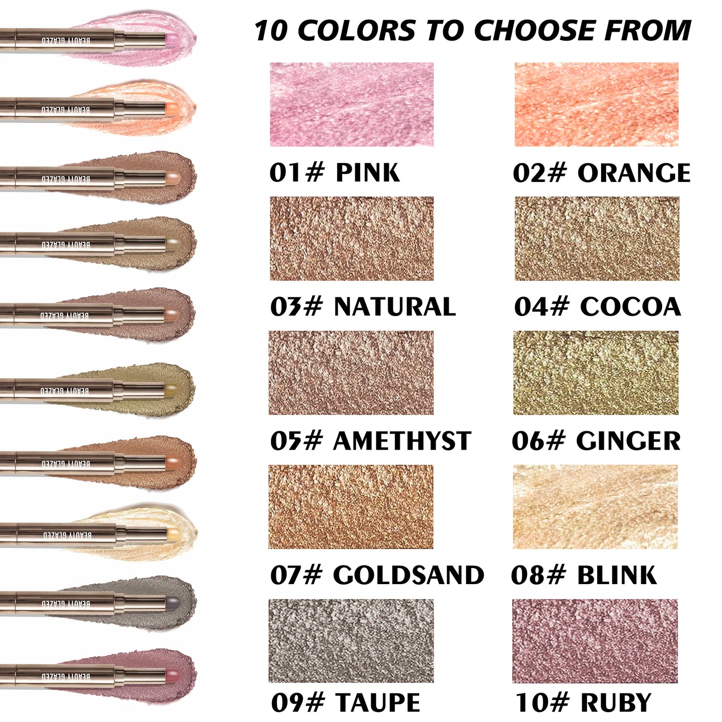10 Color Double-Ended Eyeshadow Stick