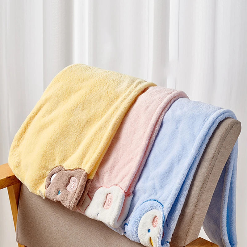 1 coral fleece dry hair cap, simple solid color dry towel, anti frizz and damp hair, back to school bathroom supplies