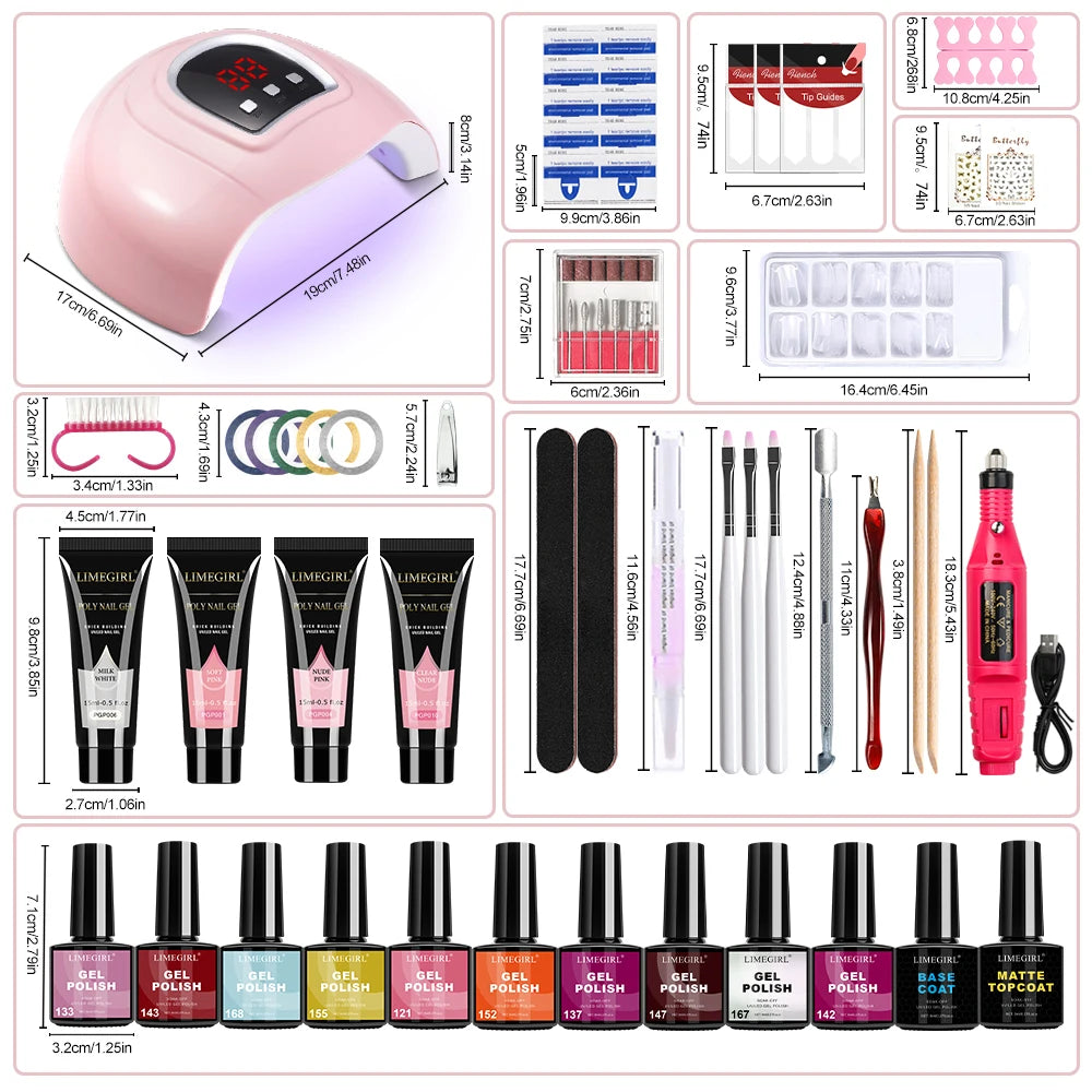 Limegirl Nail Gel Polish Kit With USB UV Lamp