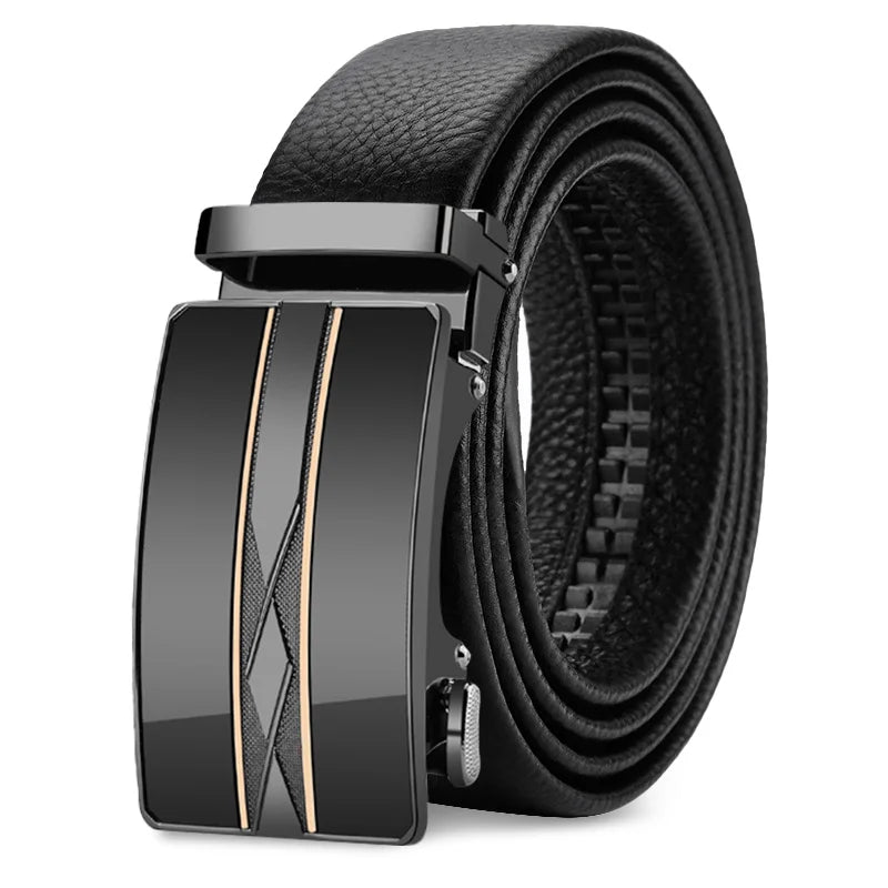 Men Genuine Leather Automatic Adjustable waistband belts