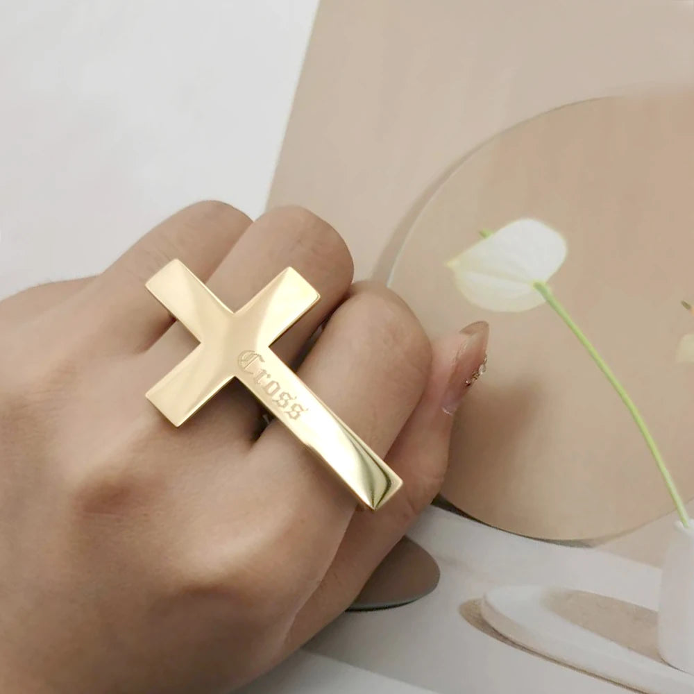 Custom Cross Ring Two Finger Ring