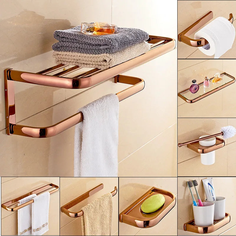 Rose Gold Bathroom Accessories Set