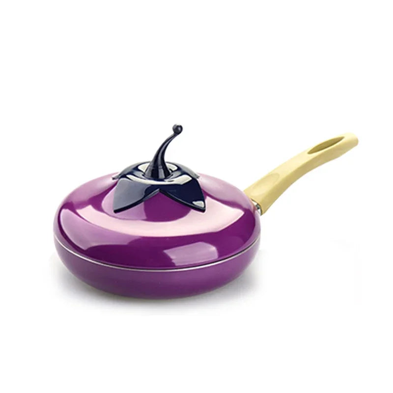 Fruit Style Non-stick Aluminum Skillet Frying Pan Soup Milk Cooking Kitchen Cookware Pot Set Suitable Gas and Induction Cooker