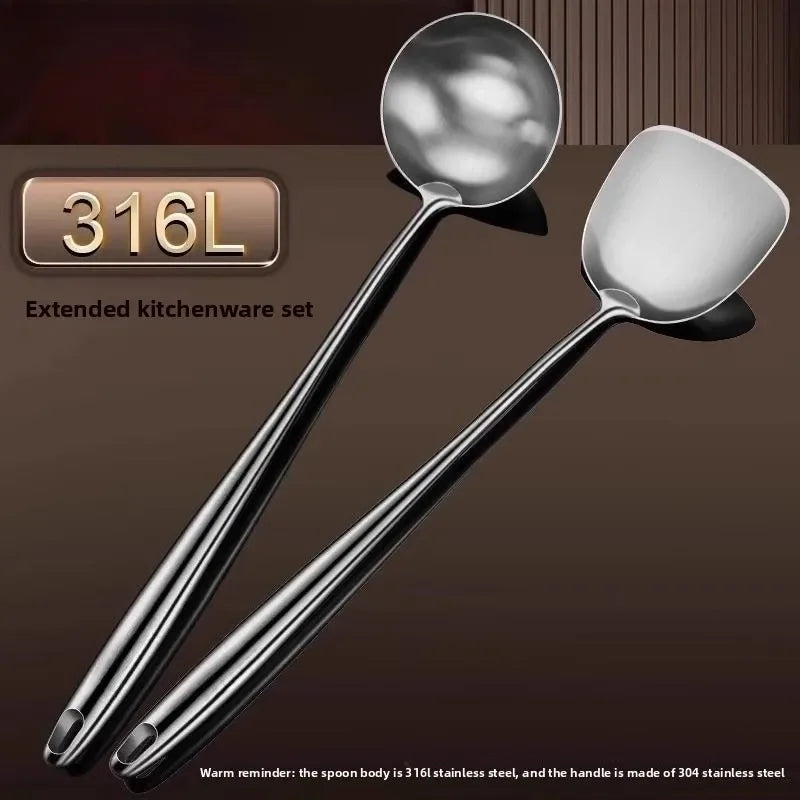 316 Stainless Steel Wok Spatula Metal kitchen utensils Slotted Turner Spoon Ladle Cooking Tools Utensil Set Kitchen Accessories