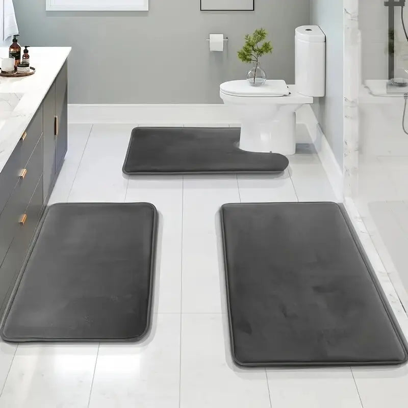 Three Piece Toilet, Bath Floor Mat