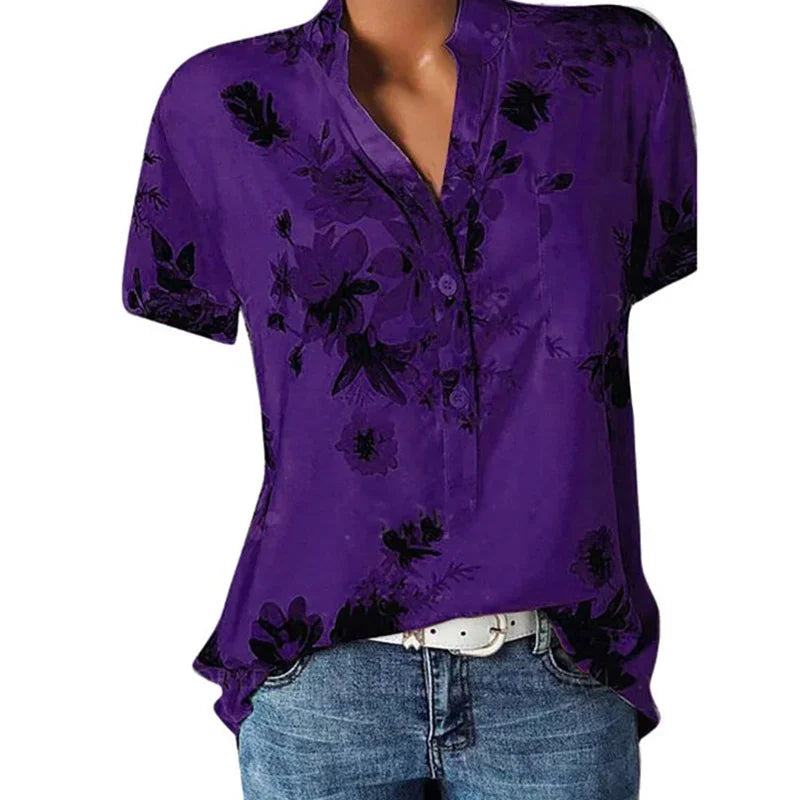 Elegant women's printed casual shirt