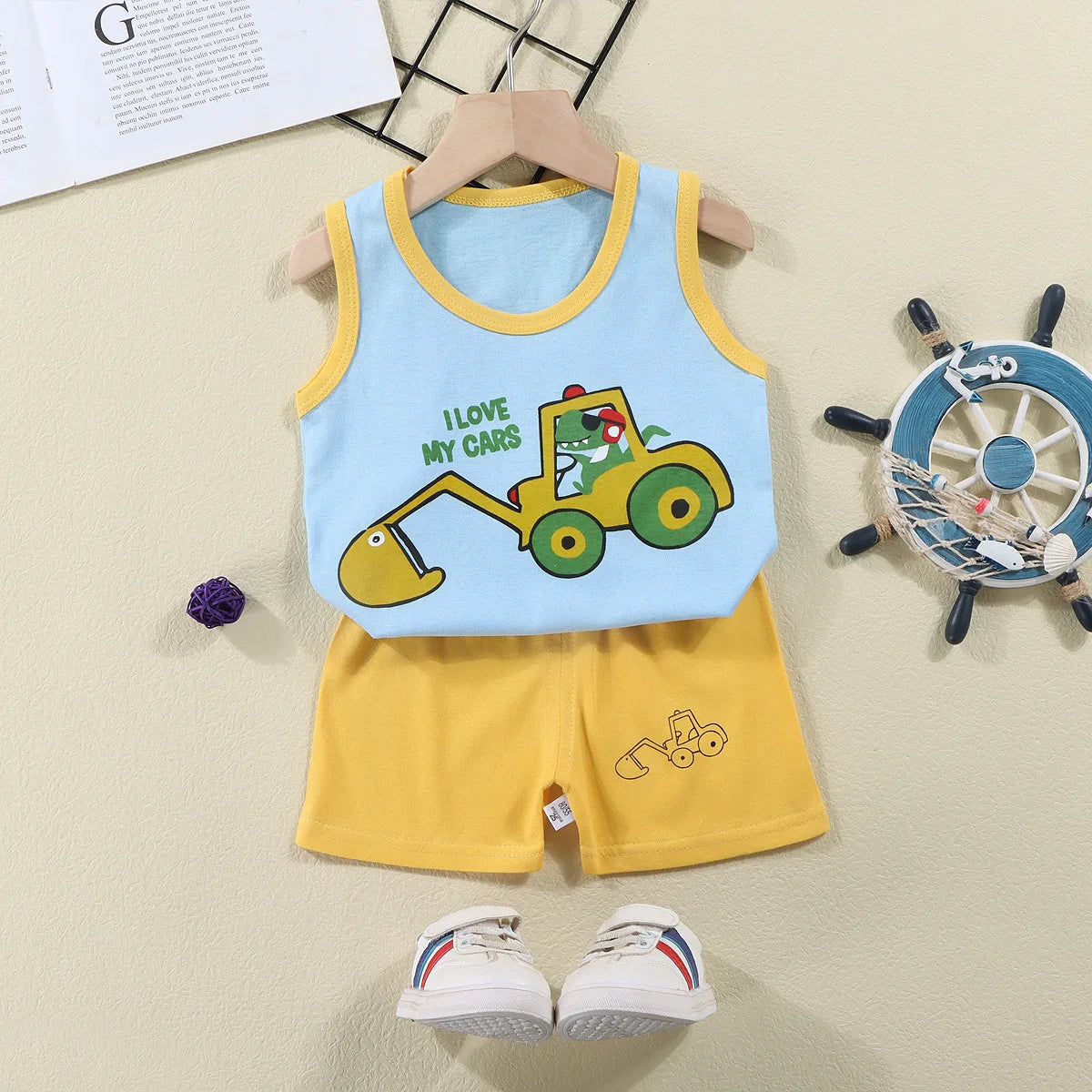 2 PCS Set T-Shirt+Shorts Suit