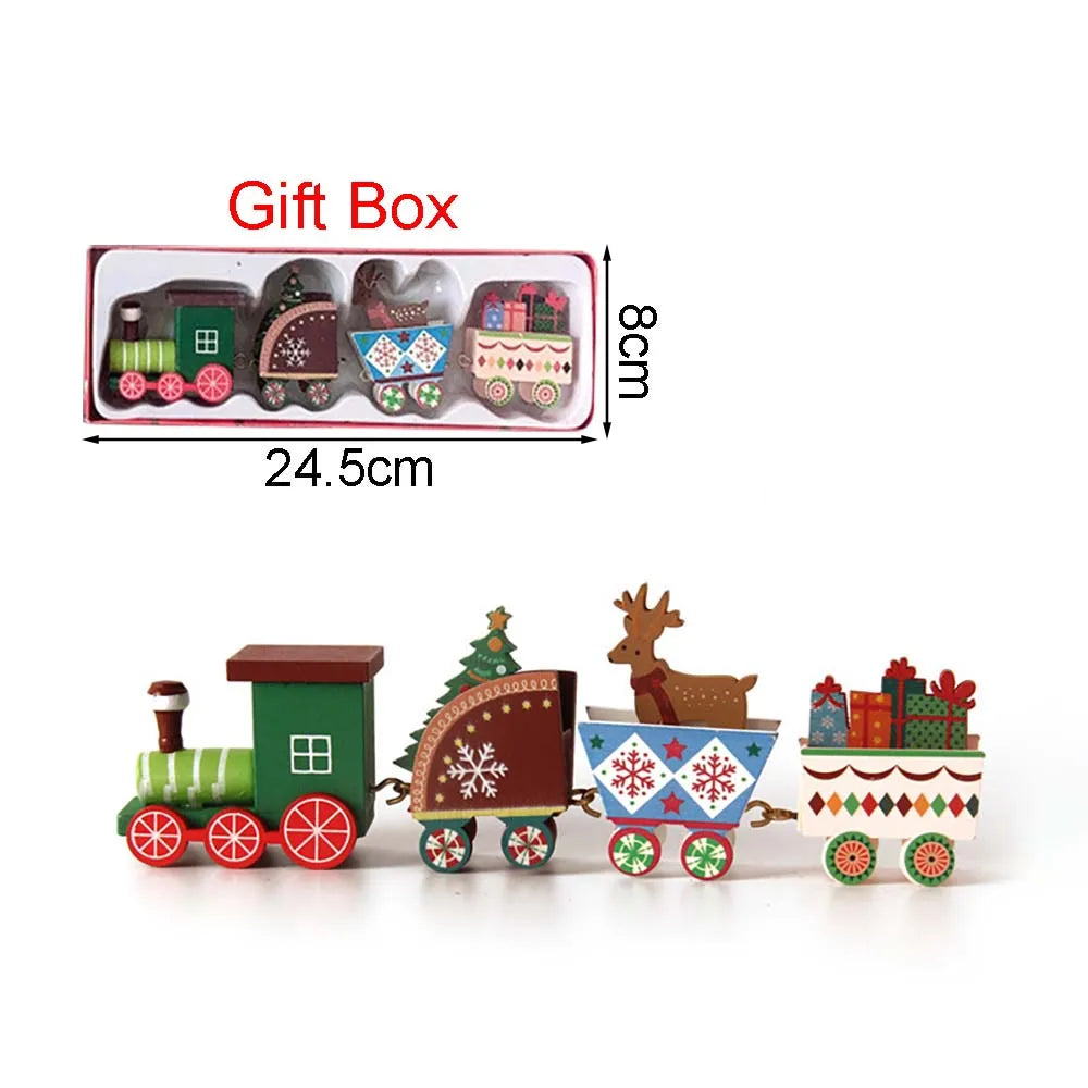 Christmas Wood Train Decoration